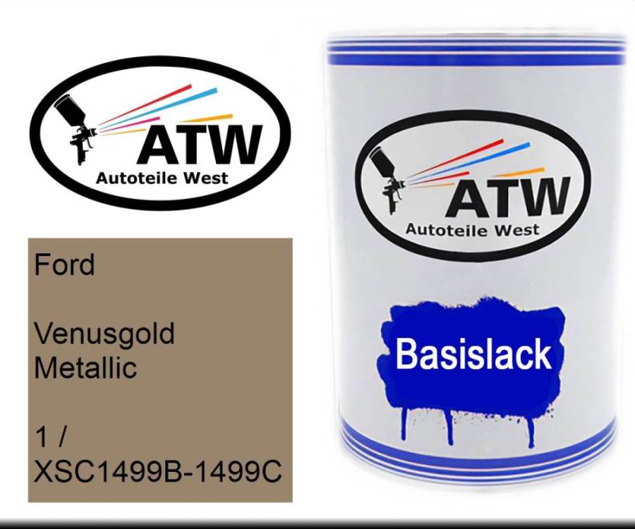 Ford, Venusgold Metallic, 1 / XSC1499B-1499C: 500ml Lackdose, von ATW Autoteile West.
